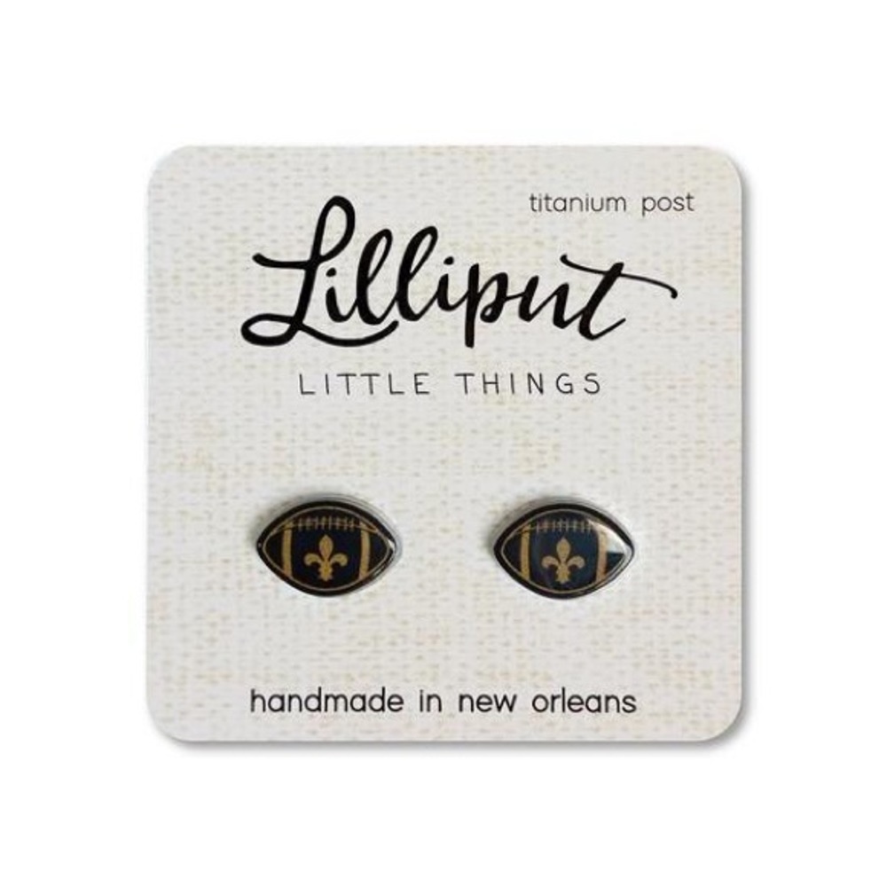 Saints Fleur de Lys Football Earrings